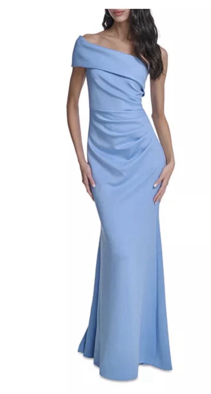 ELIZA J LIGHT BABY BLUE eliza j One Shoulder Dress GOWN SIZE 2 READ (AS3)
